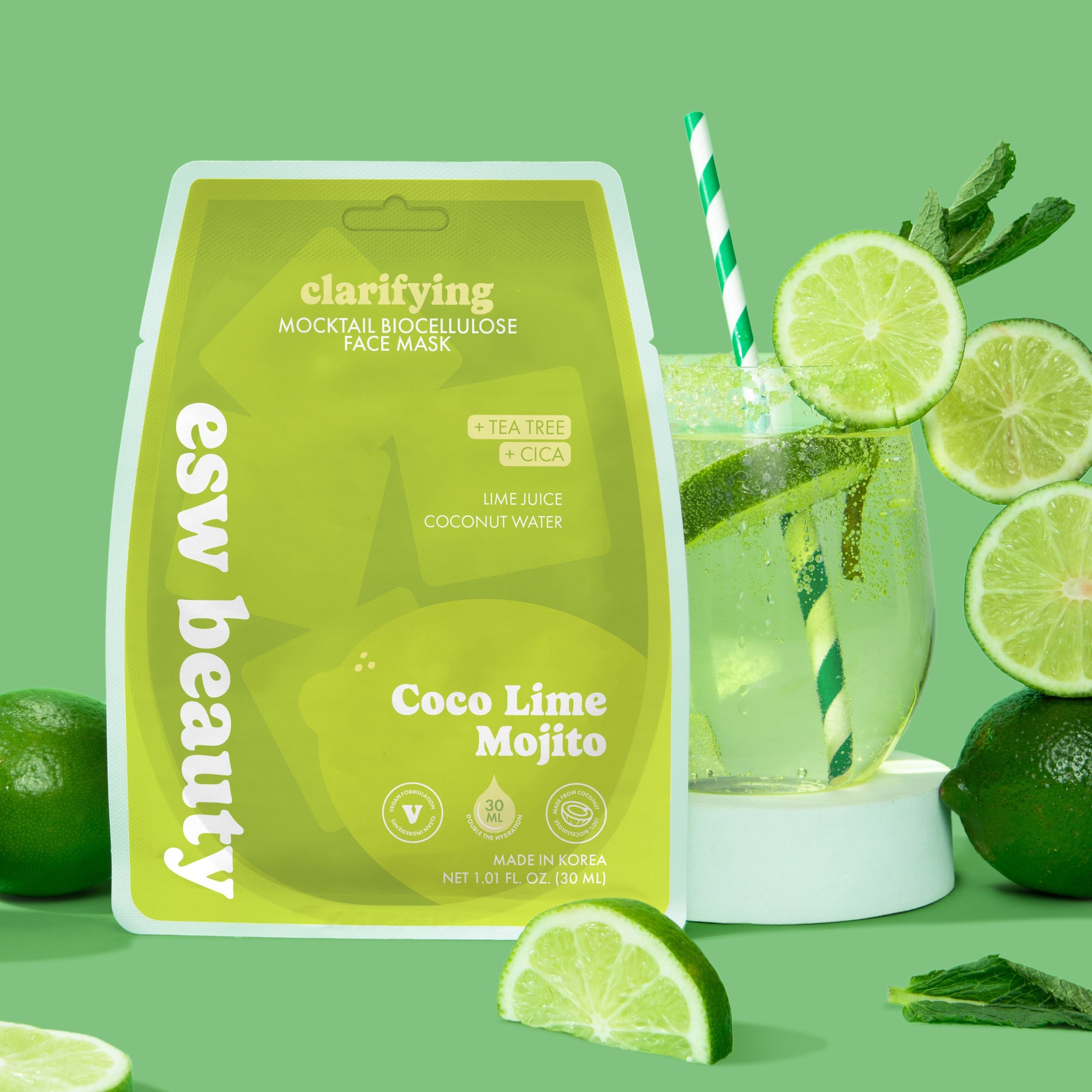 Coco Lime Mojito Clarifying Biocellulose Mocktail Mask